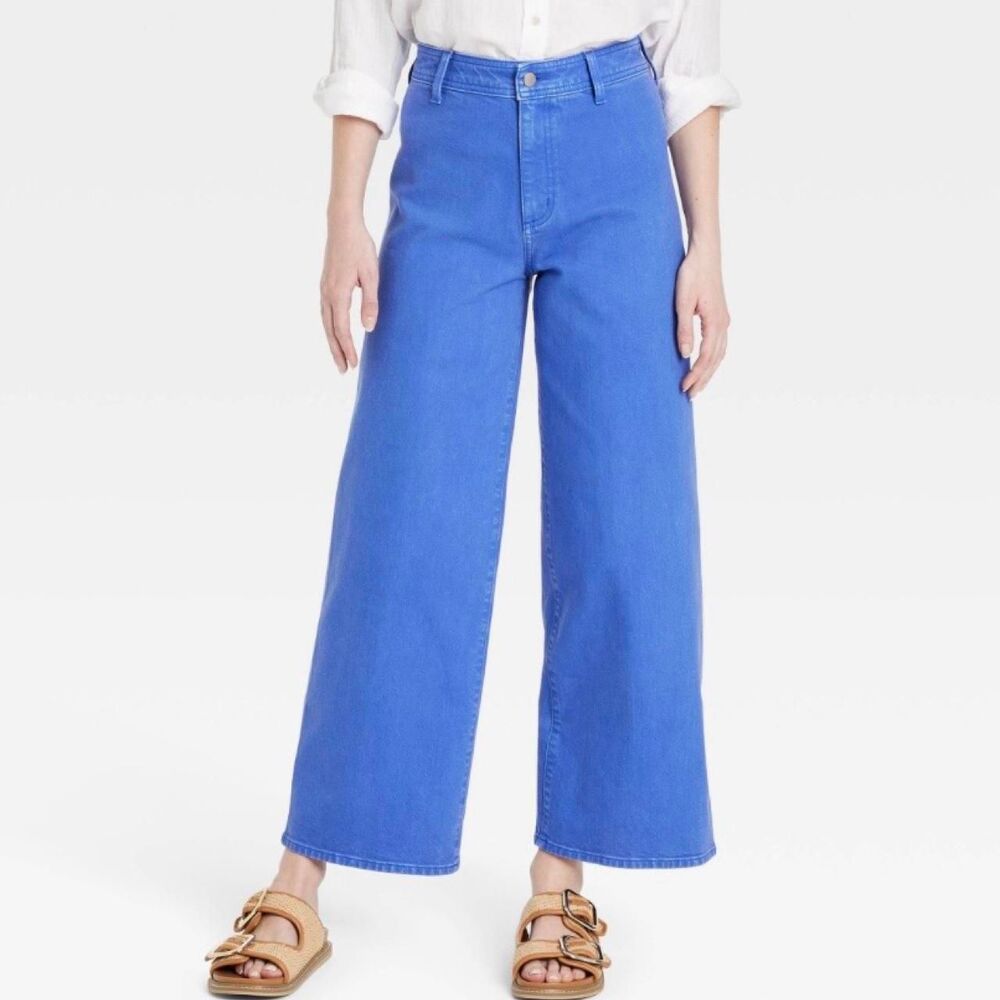 Universal-thread high-rise, sailor wide leg ankle jeans, Blue, women's size 8